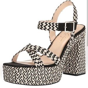Jessica Simpson Womens Brycen Woven Ankle Strap Platform Sandals